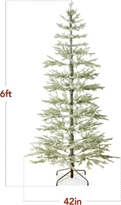 Sparse Flocked Christmas Tree Aspen Noble Fir With 2-in-1 LED Lights, 880 Tips & Metal Stand For Holiday Decor 31 Sparse Flocked Christmas Tree Aspen Noble Fir With 2-in-1 LED Lights, 880 Tips & Metal Stand For Holiday Decor -Northlight Shop 487828927556528 2