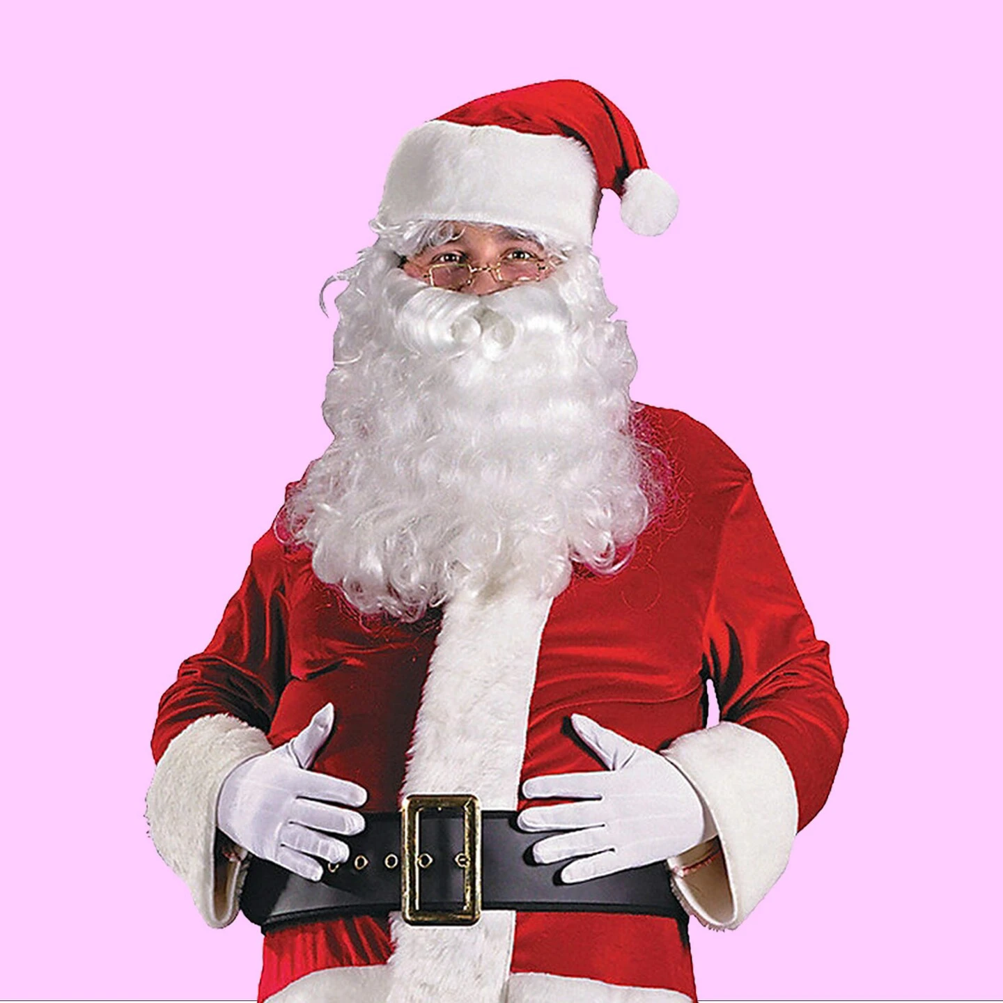 Santa Suit Costume For Men Deluxe Velour Jacket, Pants, Hat, Belt And Gloves Set Red 7 Santa Suit Costume For Men Deluxe Velour Jacket, Pants, Hat, Belt And Gloves Set Red - Image 5