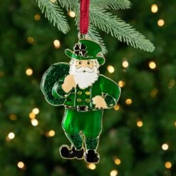 Northlight 3.5" Green Brass-Plated Irish Santa Christmas Ornament With European Crystals 10 Northlight 3.5" Green Brass-Plated Irish Santa Christmas Ornament With European Crystals -Northlight Shop 494269376182176