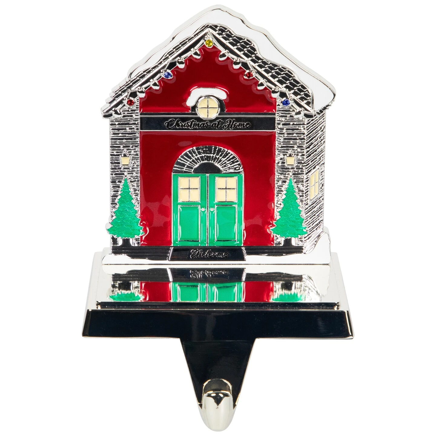 Northlight Welcome Christmas At Home House Stocking Holder - 4.5" Silver 5 Northlight Welcome Christmas At Home House Stocking Holder - 4.5" Silver - Image 3
