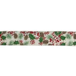 Northlight Glitter White And Green Holly Berries Christmas Wired Craft Ribbon 2.5" X 16 Yards 11 Northlight Glitter White And Green Holly Berries Christmas Wired Craft Ribbon 2.5" X 16 Yards -Northlight Shop 500809193087648 2