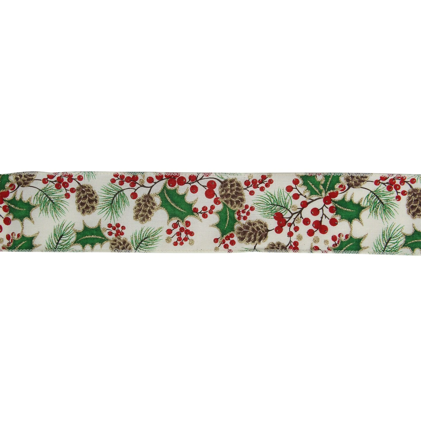 Northlight Glitter White And Green Holly Berries Christmas Wired Craft Ribbon 2.5" X 16 Yards 3 Northlight Glitter White And Green Holly Berries Christmas Wired Craft Ribbon 2.5" X 16 Yards