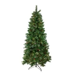 Northlight 7.5' Pre-Lit Medium Mixed Pine Glittered Artificial Christmas Tree - Clear Lights Green 11 Northlight 7.5' Pre-Lit Medium Mixed Pine Glittered Artificial Christmas Tree - Clear Lights Green -Northlight Shop 500809348801184