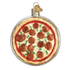 Old World Christmas 3.5 Inch Pizza Pie Christmas Tree Ornament , Deep Dish Pepperoni Multicolored -Northlight Shop 502056343481776 1