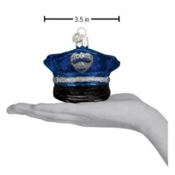 Old World Christmas 2.5 Inch Police Officers Cap Christmas Tree Ornament , Security Safety Blue 12 Old World Christmas 2.5 Inch Police Officers Cap Christmas Tree Ornament , Security Safety Blue -Northlight Shop 502056460922288