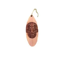 Sugar Skull Surfboard - Cedar Ornament -Northlight Shop 506022344346640 1