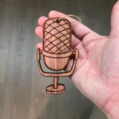 Microphone - Cedar Ornament -Northlight Shop 506022556347408 2