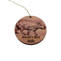 Worlds Best Wife Capybara - Cedar Ornament -Northlight Shop 506023458262032 1