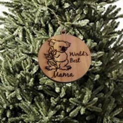 Koala Worlds Best Mama - Cedar Ornament -Northlight Shop 506024421698576 1