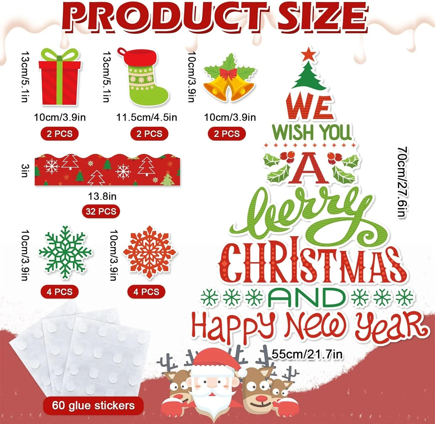 105Pcs Christmas Bulletin Board Decoration Kit 7 105Pcs Christmas Bulletin Board Decoration Kit - Image 5