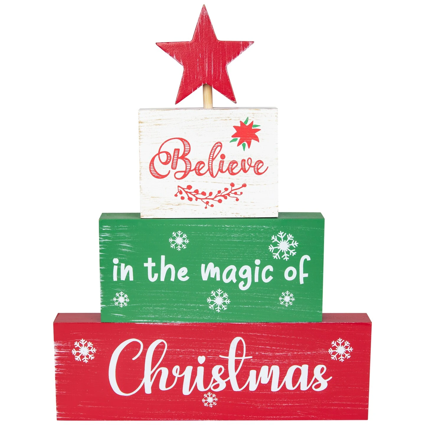 Northlight Believe In The Magic Of Christmas Wooden Tree Sign - 12.5" Multi 5 Northlight Believe In The Magic Of Christmas Wooden Tree Sign - 12.5" Multi - Image 3