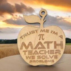 Ornament - Trust Me I'm A Math Teacher We Solve Problems - Raw Wood 3x3in 24 Ornament - Trust Me I'm A Math Teacher We Solve Problems - Raw Wood 3x3in -Northlight Shop 510584958034128