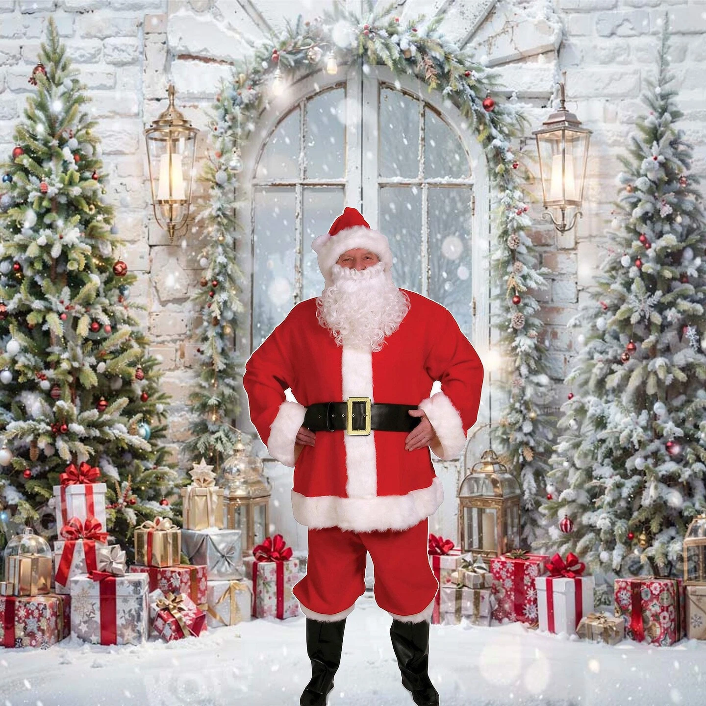 Economy Santa Suit Plus Size, Red Velour Jacket Pants Hat Belt And Boot Tops 17 Economy Santa Suit Plus Size, Red Velour Jacket Pants Hat Belt And Boot Tops - Image 15