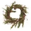 Evergreen Pine With Red Pips Wreath 13"