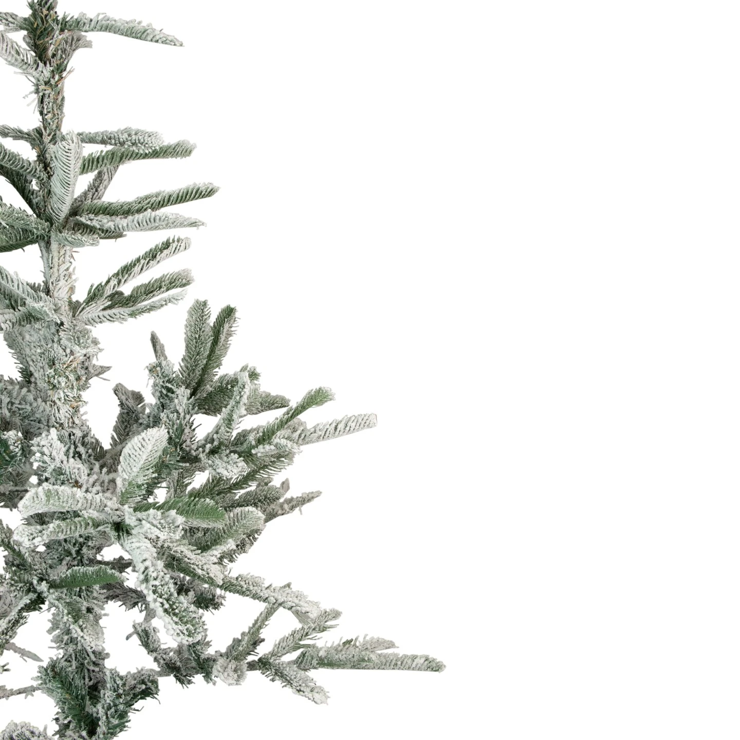Northlight Real Touch™️ Slim Flocked Nordmann Fir Artificial Christmas Tree - Unlit - 9' Green 6 Northlight Real Touch™️ Slim Flocked Nordmann Fir Artificial Christmas Tree - Unlit - 9' Green - Image 4