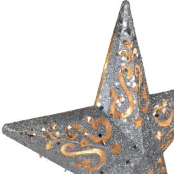 Northlight 8.5" Lighted Silver Glitter Star Cut Out Design Christmas Tree Topper - Clear Lights, White Wire 14 Northlight 8.5" Lighted Silver Glitter Star Cut Out Design Christmas Tree Topper - Clear Lights, White Wire -Northlight Shop 514938336330976