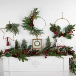 Northlight Mixed Pine Foliage And Berries Star Hanging Christmas Ornament - 11" Green 12 Northlight Mixed Pine Foliage And Berries Star Hanging Christmas Ornament - 11" Green -Northlight Shop 514938346816736