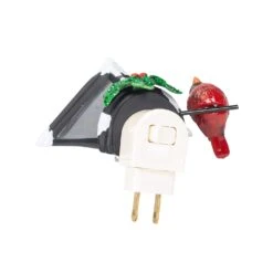 Roman Cardinal On A Snow Covered Street Lamp Flickering Christmas Night Light - 6" Black 12 Roman Cardinal On A Snow Covered Street Lamp Flickering Christmas Night Light - 6" Black -Northlight Shop 514938642515168