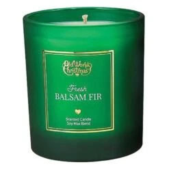 Old World Christmas 3.5 Inch Fresh Balsam Fir Scented Candle Christmas Flame Candle , Christmas Decor Green Pineapple Cedar Musk