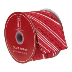 Northlight Red And White Striped Christmas Wired Craft Ribbon 2.5" X 10 Yards 10 Northlight Red And White Striped Christmas Wired Craft Ribbon 2.5" X 10 Yards -Northlight Shop 524273978328288