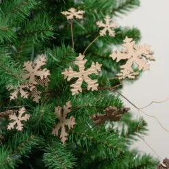 Melrose 28" Brown Tree Shaped Cut Out Snowflake Artificial Christmas Spray -Northlight Shop 524274365973728