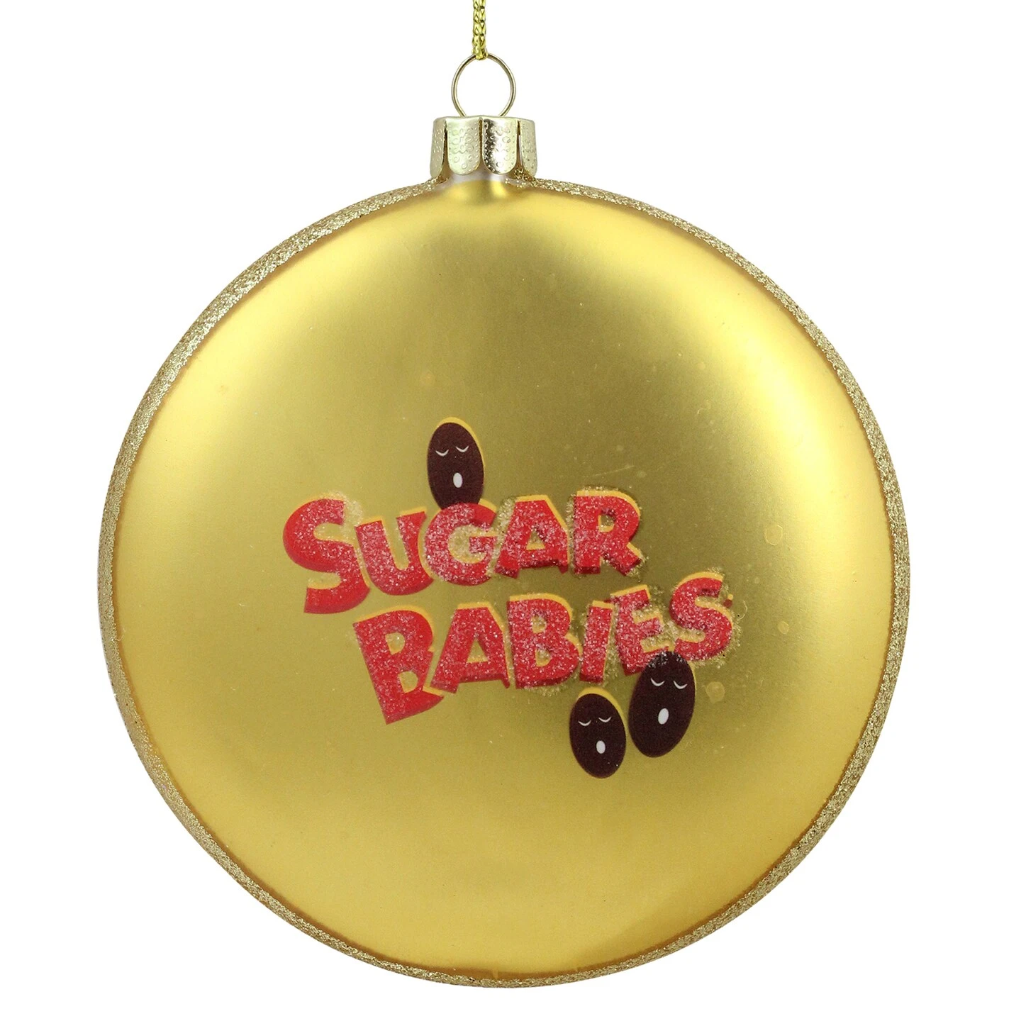 Northlight Tootsie Roll "Sugar Babies" Candies Disc Christmas Ornament - 4" - White And Gold 8 Northlight Tootsie Roll "Sugar Babies" Candies Disc Christmas Ornament - 4" - White And Gold - Image 6