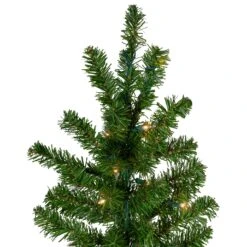 Northlight 6.5' Pre-Lit Canadian Pine Slim Artificial Christmas Wall Tree - Clear Lights Green -Northlight Shop 524275284002016