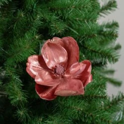 Northlight Artificial Magnolia Flower Christmas Clip Ornament - 7" - Peach Pink 10 Northlight Artificial Magnolia Flower Christmas Clip Ornament - 7" - Peach Pink -Northlight Shop 524275481986272