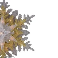 Northlight 13.75" Lighted Gold And Silver Snowflake Christmas Tree Topper, Clear Lights 13 Northlight 13.75" Lighted Gold And Silver Snowflake Christmas Tree Topper, Clear Lights -Northlight Shop 524275589137632