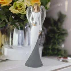 Northlight Winged Angel With Star Figurine - 16.5" - White Gray 16 Northlight Winged Angel With Star Figurine - 16.5" - White Gray -Northlight Shop 526727256666288