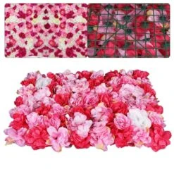 6pcs Artificial Wedding Silk Flower Wall Decor Background Rose Hydrangea Panels -Northlight Shop 53805409360336 1