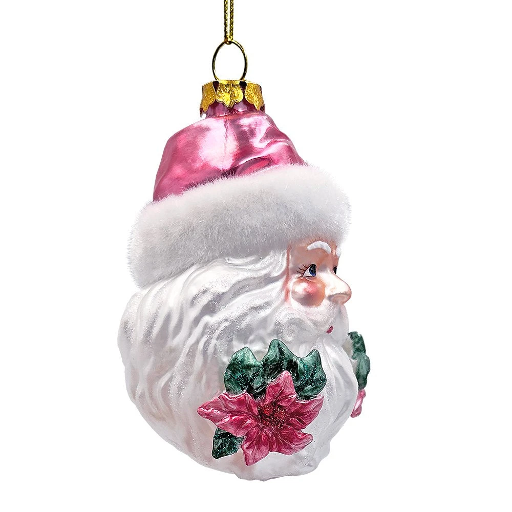 Enchanting Pink Santa Head Glass Ornament, Vintage Christmas Tree Decor 19 Enchanting Pink Santa Head Glass Ornament, Vintage Christmas Tree Decor - Image 17