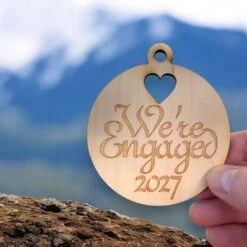 Ornament - We're Engaged 2027 - Raw Wood 3x3in 37 Ornament - We're Engaged 2027 - Raw Wood 3x3in -Northlight Shop 543818622011184 2