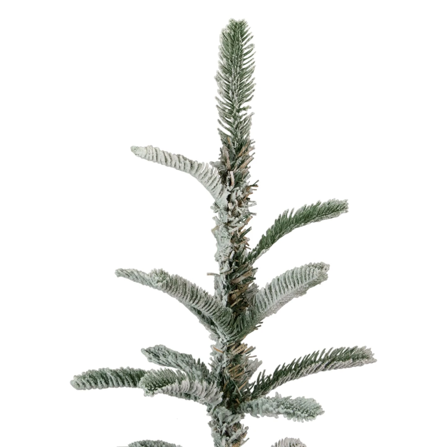 Northlight Real Touch™️ Slim Flocked Nordmann Fir Artificial Christmas Tree - Unlit - 9' Green 7 Northlight Real Touch™️ Slim Flocked Nordmann Fir Artificial Christmas Tree - Unlit - 9' Green - Image 5