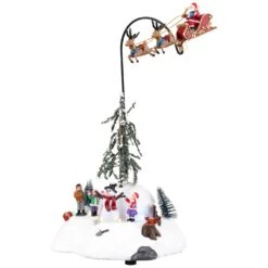 Northlight LED Lighted And Musical Flying Santa Animated Christmas Village Display - 13.5" Multi 13 Northlight LED Lighted And Musical Flying Santa Animated Christmas Village Display - 13.5" Multi -Northlight Shop 54996259636688