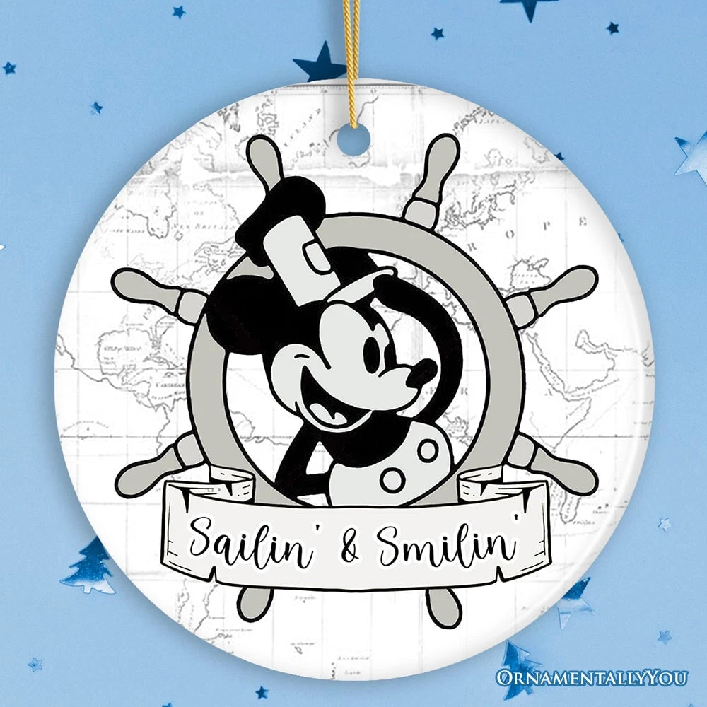 Sailin' And Smilin' Quote Christmas Ornament, Vintage Steamboat Willie Keepsake 9 Sailin' And Smilin' Quote Christmas Ornament, Vintage Steamboat Willie Keepsake - Image 7