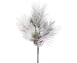 Allstate Flocked Pine And Pine Cone Artificial Christmas Spray - 18" - Green And Brown