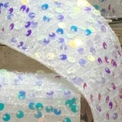 2.5" Sequin Tinsel Ribbon: White (10 Yards) 23 2.5" Sequin Tinsel Ribbon: White (10 Yards) -Northlight Shop 561961021894000 2