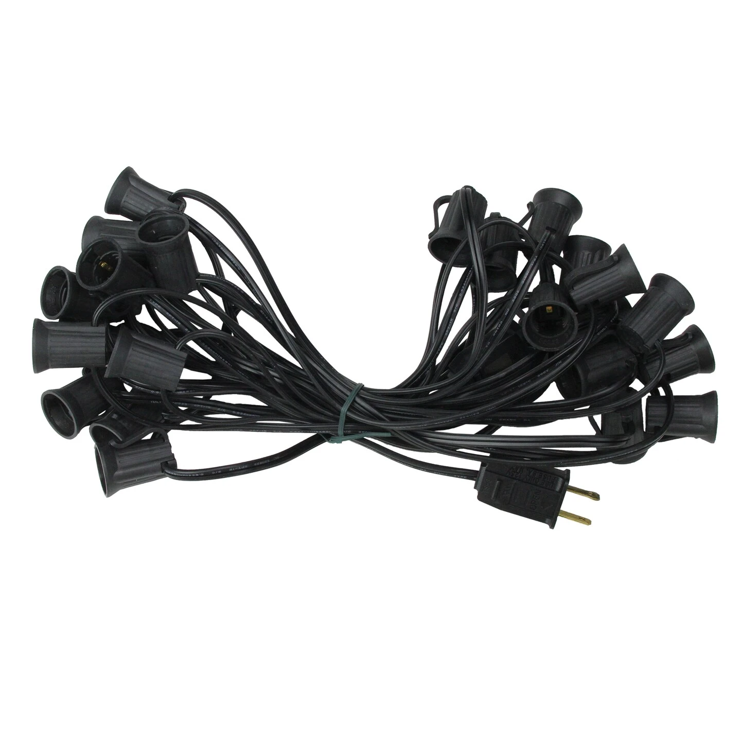 Northlight Commercial Grade C9 Christmas Light Socket Set - 25' Black Wire - 18 Gauge 4 Northlight Commercial Grade C9 Christmas Light Socket Set - 25' Black Wire - 18 Gauge - Image 2