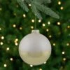 Northlight 3.5" Brushed White And Gold Glass Ball Christmas Ornament 2 Northlight 3.5" Brushed White And Gold Glass Ball Christmas Ornament -Northlight Shop 5764720545181862608