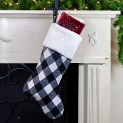 Northlight 23" Black And White Rustic Checkered Christmas Stocking -Northlight Shop 5764970977193484960