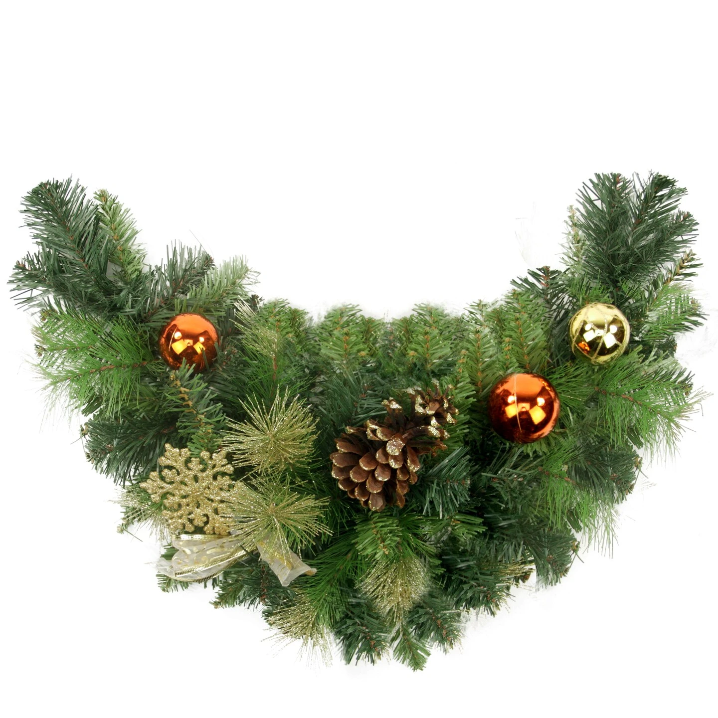 Northlight 24" Pre-Decorated Green Traditional Pine Artificial Christmas Swag - Unlit 4 Northlight 24" Pre-Decorated Green Traditional Pine Artificial Christmas Swag - Unlit - Image 2