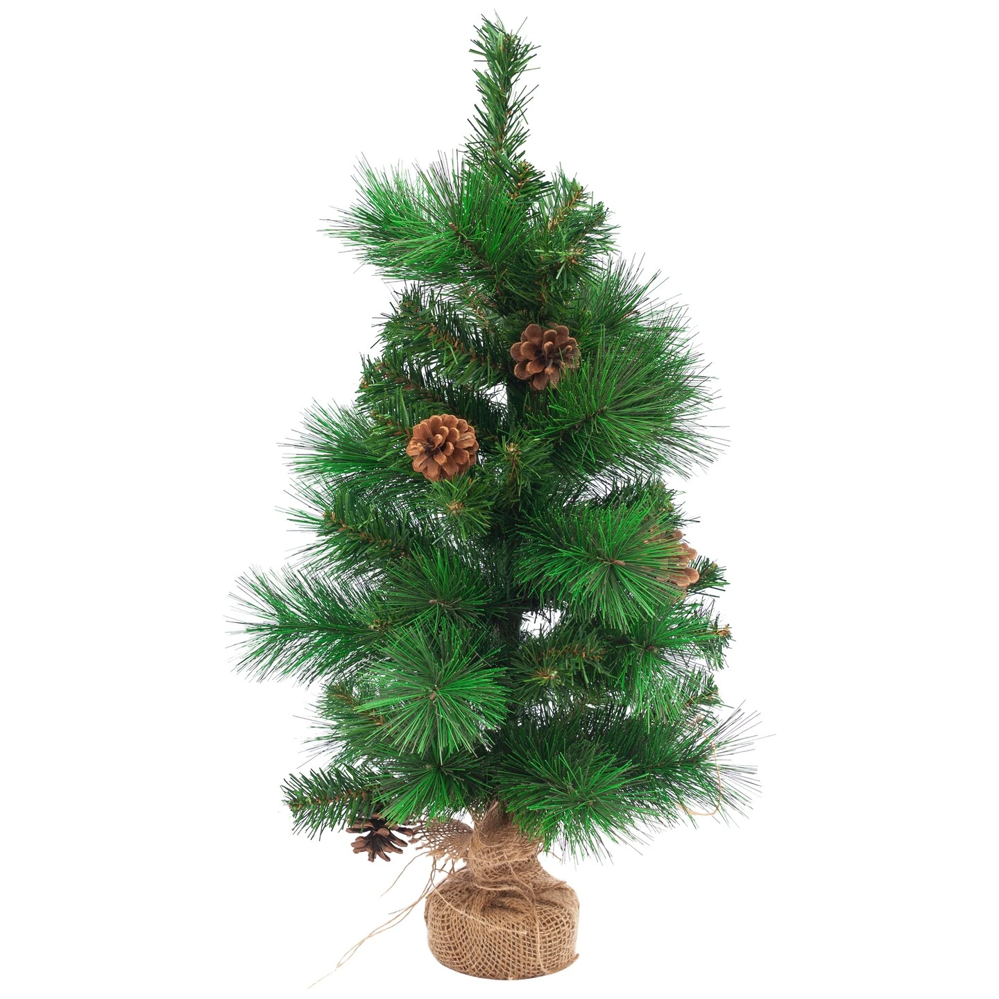 Northlight Mixed Pine And Pine Cones Artificial Christmas Tree In Jute Base - 23.5" Green 6 Northlight Mixed Pine And Pine Cones Artificial Christmas Tree In Jute Base - 23.5" Green - Image 4