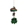 Kurt Adler 9" Noble Gems Luck Of The Irish Glittered Glass Plaid Cap With Shamrock Christmas Ornament Green