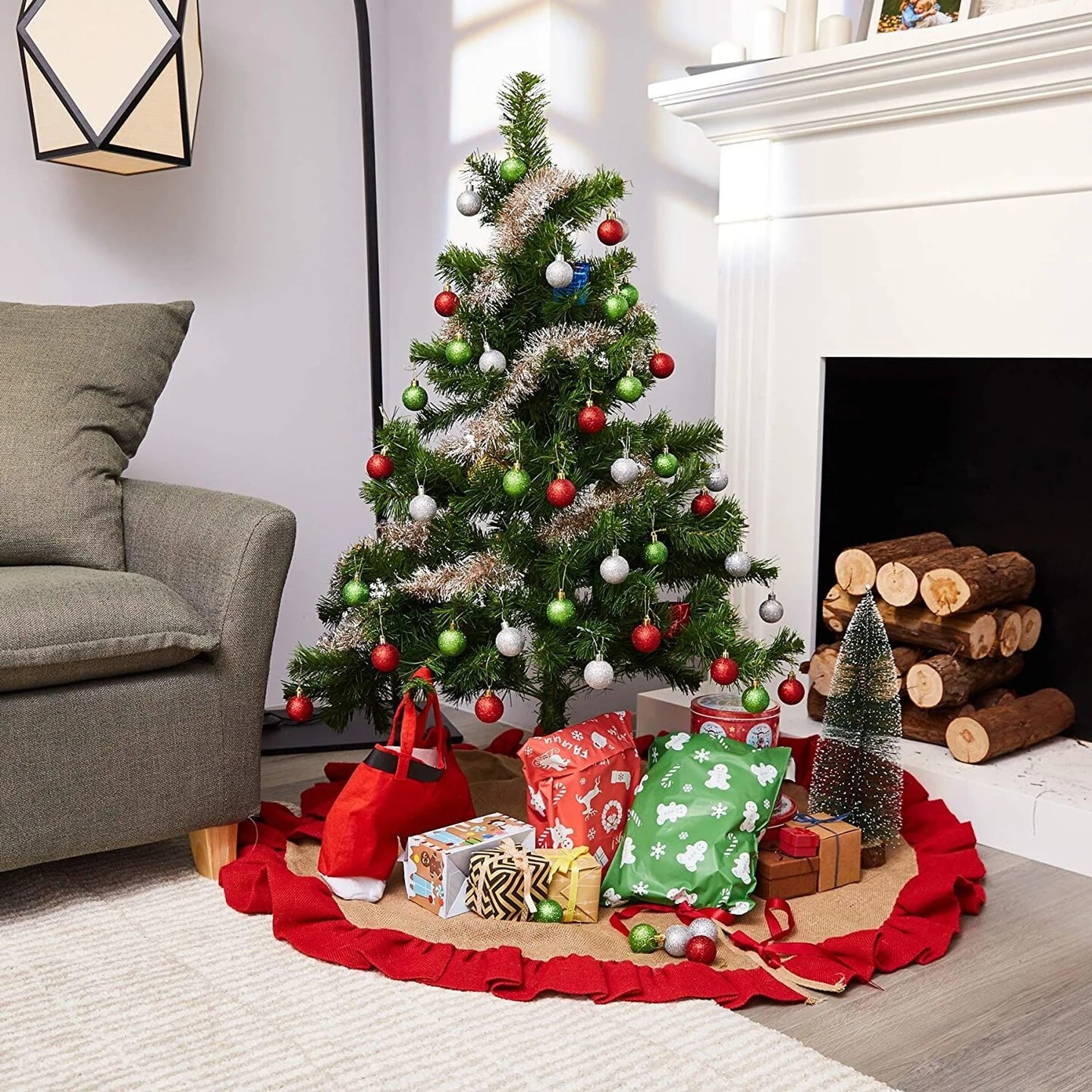 Juvale 48 Pack Mini Christmas Tree Ornaments, 1.5 In, Glitter Red, Green, Silver, Shatterproof Assorted Mini Christmas Balls, Holiday Decoration Multicolor 5 Juvale 48 Pack Mini Christmas Tree Ornaments, 1.5 In, Glitter Red, Green, Silver, Shatterproof Assorted Mini Christmas Balls, Holiday Decoration Multicolor - Image 3