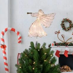 Northlight 10" Gold Angel Tree Topper, Warm White Lights 12 Northlight 10" Gold Angel Tree Topper, Warm White Lights -Northlight Shop 5765108331683635872