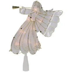 Northlight 10" Gold Angel Tree Topper, Warm White Lights 16 Northlight 10" Gold Angel Tree Topper, Warm White Lights -Northlight Shop 5765131797188723936