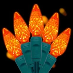 17 Ft Green Wire UL Listed 50 Count C6 Led Christmas Lights