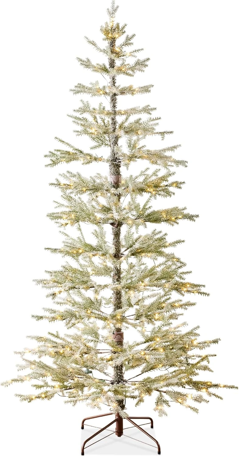 Sparse Flocked Christmas Tree Aspen Noble Fir With 2-in-1 LED Lights, 880 Tips & Metal Stand For Holiday Decor 3 Sparse Flocked Christmas Tree Aspen Noble Fir With 2-in-1 LED Lights, 880 Tips & Metal Stand For Holiday Decor