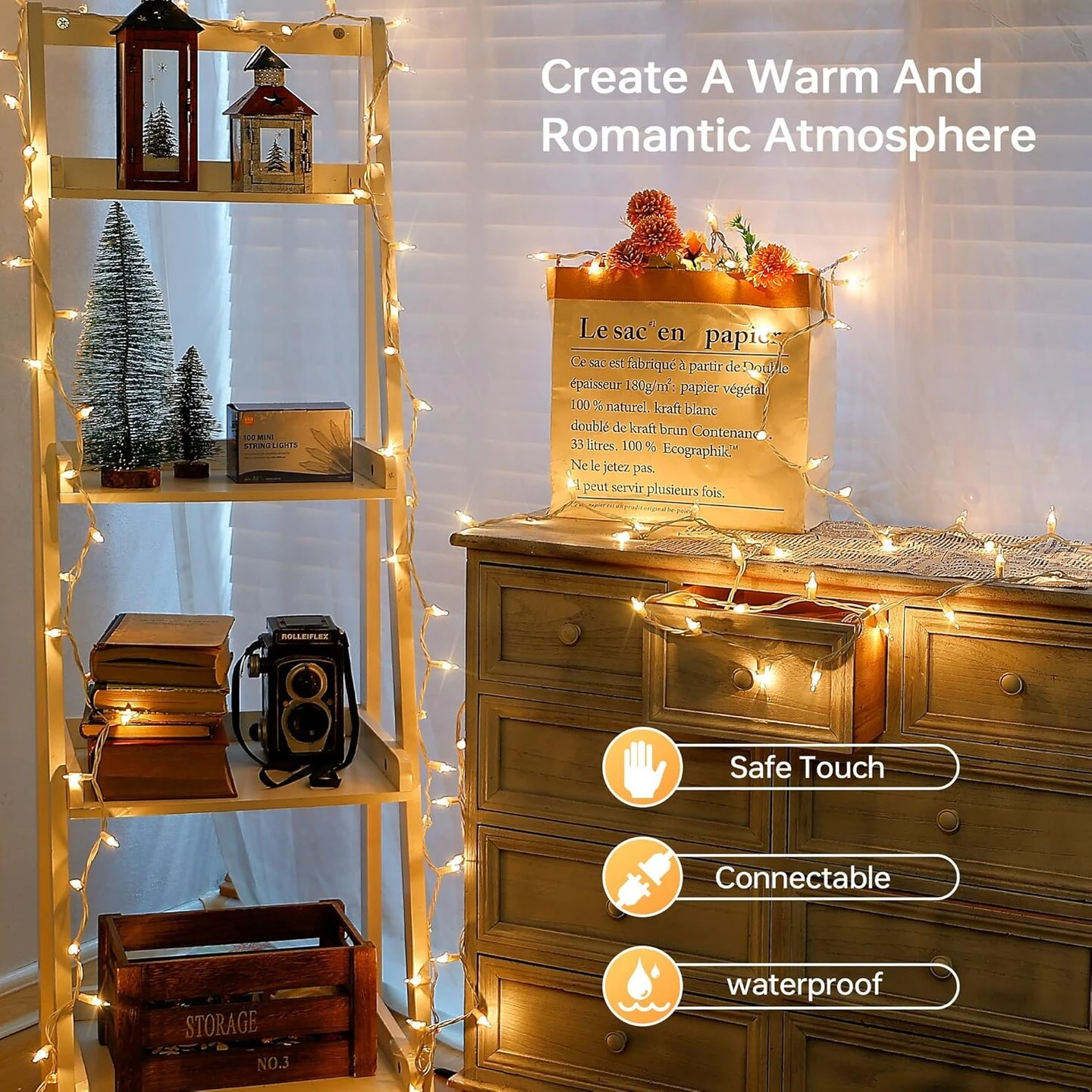 100 Count Clear Christmas Lights White Wire,23Feet Incandescent Clear Mini Lights,Connectable Indoor Outdoor Christmas Tree String 17 100 Count Clear Christmas Lights White Wire,23Feet Incandescent Clear Mini Lights,Connectable Indoor Outdoor Christmas Tree String - Image 15